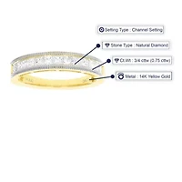 3/4 ct. t.w. Diamond Wedding Band Half Eternity Ring 14K Yellow Gold