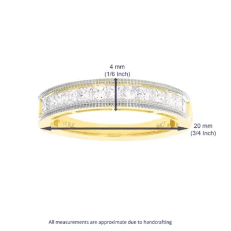 3/4 ct. t.w. Diamond Wedding Band Half Eternity Ring 14K Yellow Gold