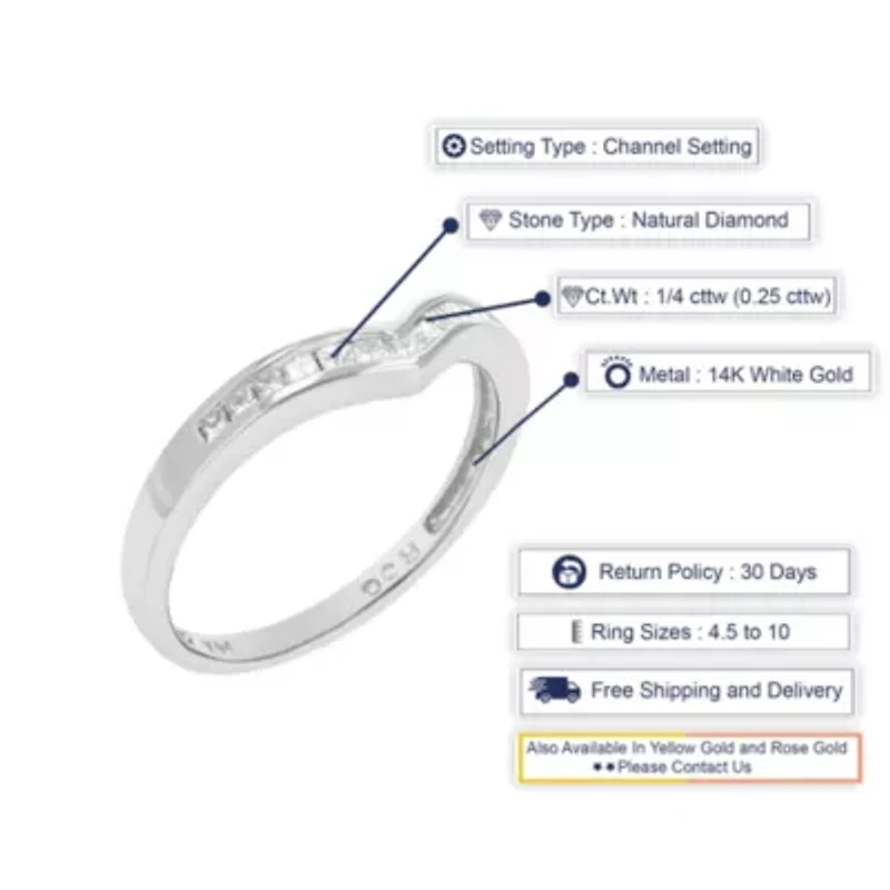 1/ ct. t.w. Diamond Wedding Band in 14K White Gold