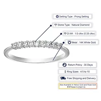 1/5 ct. t.w. Diamond Wedding Band in 10K White Gold