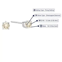 1/2 ct. t.w. Diamond Stud Earrings in 14K White Gold