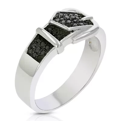 1/ ct. t.w. Black Diamond Wedding Band in 925 Sterling Silver