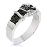 1/ ct. t.w. Black Diamond Wedding Band in 925 Sterling Silver