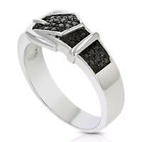1/ ct. t.w. Black Diamond Wedding Band in 925 Sterling Silver