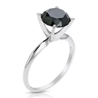 2 ct. t.w. Black Diamond Engagement Ring in 925 Sterling Silver