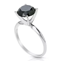 2 ct. t.w. Black Diamond Engagement Ring in 925 Sterling Silver