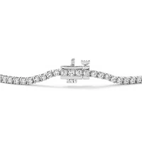 Lab Created 2.00 Cttw Round Cut Lab-Grown Diamond Tennis Bracelet for Women in 10K White Gold, 7 Inches