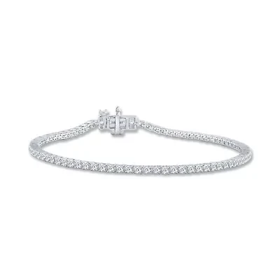 2.00 Ct.tw Natural Diamond Tennis Bracelet 7" Inch Bracelet 14K White Gold