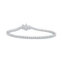 2.00 Ct.tw Natural Diamond Tennis Bracelet 7" Inch Bracelet 14K White Gold