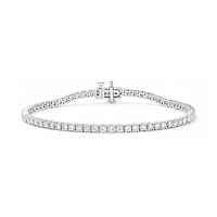 Lab Created 3.00 Cttw Round Cut Lab-Grown Diamond Tennis Bracelet in 10K White Gold, 7 Inches