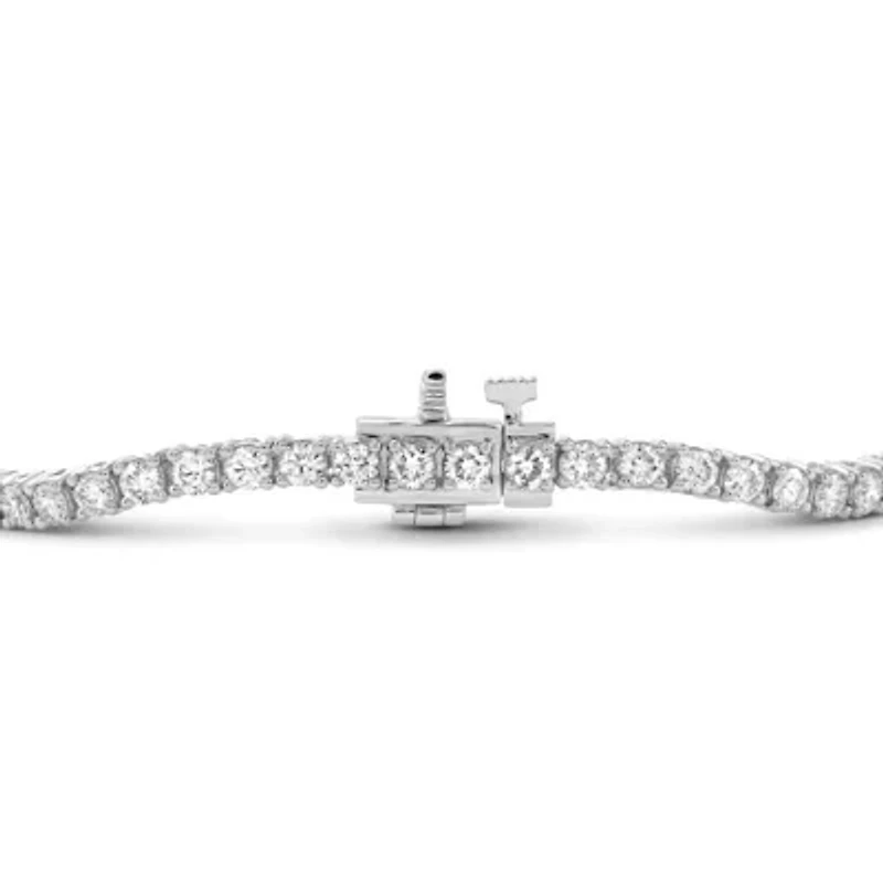 Lab Created 3.00 Cttw Round Cut Lab-Grown Diamond Tennis Bracelet in 10K White Gold, 7 Inches