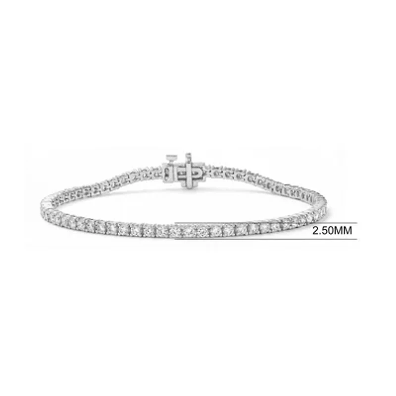Lab Created 3.00 Cttw Round Cut Lab-Grown Diamond Tennis Bracelet in 10K White Gold, 7 Inches
