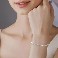 Lab Created 3.00 Cttw Round Cut Lab-Grown Diamond Tennis Bracelet in 10K White Gold, 7 Inches