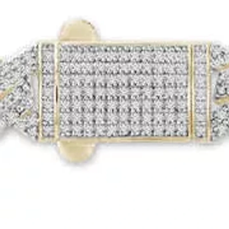 1.50 ct. tw Natural Diamod Cuban 8.5" Inch Bracelet in 10K Yellow Gold