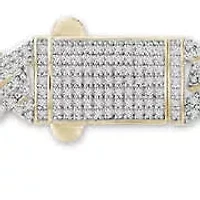 1.50 ct. tw Natural Diamod Cuban 8.5" Inch Bracelet in 10K Yellow Gold