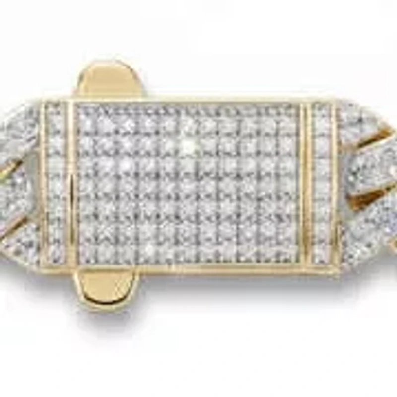 1.50 ct. tw Natural Diamod Cuban 8.5" Inch Bracelet in 10K Yellow Gold