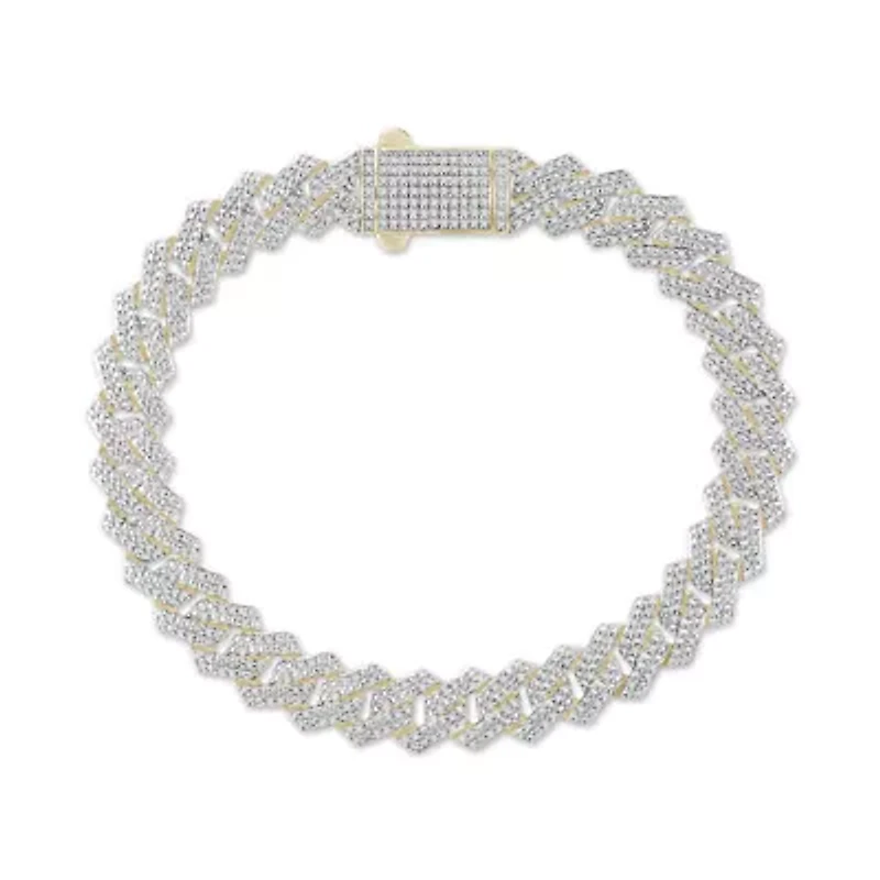 1.50 ct. tw Natural Diamod Cuban 8.5" Inch Bracelet in 10K Yellow Gold