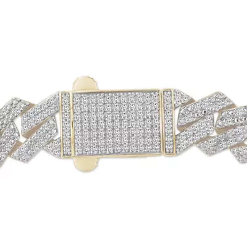 1.50 ct. tw Natural Diamod Cuban 8.5" Inch Bracelet in 10K Yellow Gold