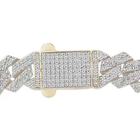 1.50 ct. tw Natural Diamod Cuban 8.5" Inch Bracelet in 10K Yellow Gold