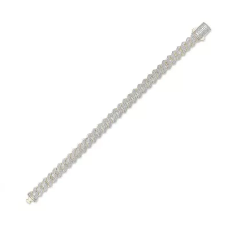 1.50 ct. tw Natural Diamod Cuban 8.5" Inch Bracelet in 10K Yellow Gold