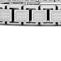 1.00 Ct.tw Natural Diamond Men's Link Bracelet 8.5" inches in 925 Sterling Silver