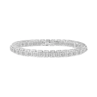 1.00 Ct.tw Natural Diamond Men's Link Bracelet 8.5" inches in 925 Sterling Silver