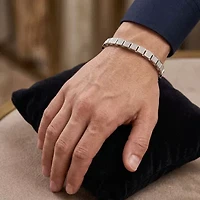 1.00 Ct.tw Natural Diamond Men's Link Bracelet 8.5" inches in 925 Sterling Silver
