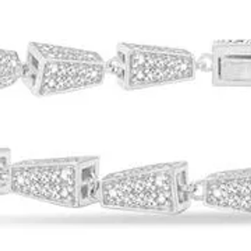 2.00 Ct.tw Natural Diamond Wedding Bracelet in 925 Sterling Silver 8.5" inches