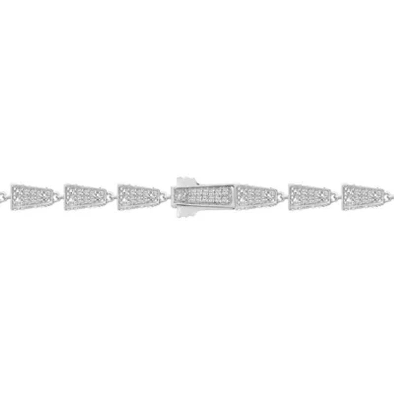 2.00 Ct.tw Natural Diamond Wedding Bracelet in 925 Sterling Silver 8.5" inches