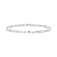 1.50 Ct.tw Natural Diamond Fashion Bracelet in 925 Sterling Silver 8.5" inches