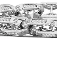 3/4 Ct.tw Natural Diamond Link Bracelet in 8.5" inches 925 Sterling Silver