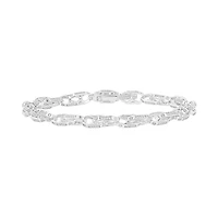 3/4 Ct.tw Natural Diamond Link Bracelet in 8.5" inches 925 Sterling Silver