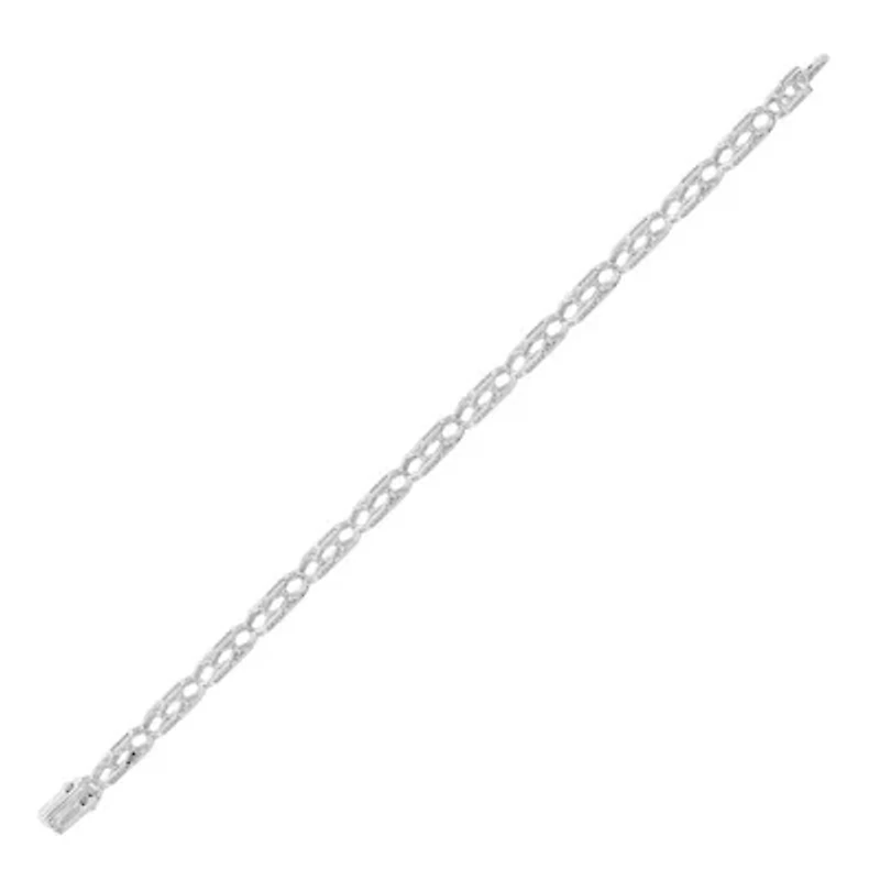 3/4 Ct.tw Natural Diamond Link Bracelet in 8.5" inches 925 Sterling Silver