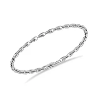 3/4 Ct.tw Natural Diamond Link Bracelet in 8.5" inches 925 Sterling Silver