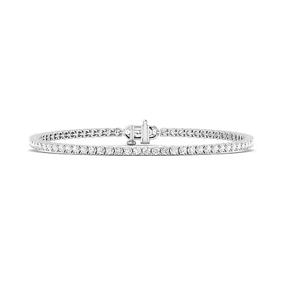 Lab Created Cttw Lab-Grown Diamond Tennis Bracelet in 14K White Gold (IGI Certified