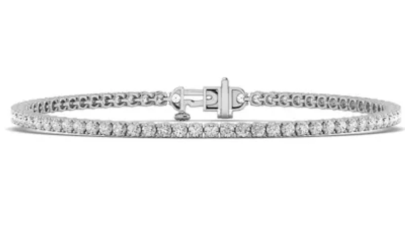 Lab Created Cttw Lab-Grown Diamond Tennis Bracelet in 14K White Gold (IGI Certified