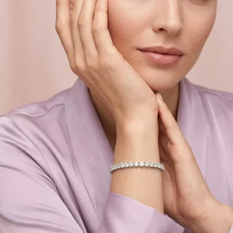 Lab Created Cttw Lab-Grown Diamond Tennis Bracelet in 14K White Gold (IGI Certified