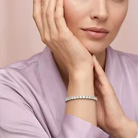 Lab Created Cttw Lab-Grown Diamond Tennis Bracelet in 14K White Gold (IGI Certified