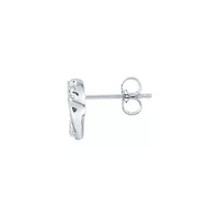 0.12 Ct.tw Natural Diamond Double Heart Stud Earrings in 925 Sterling Silver