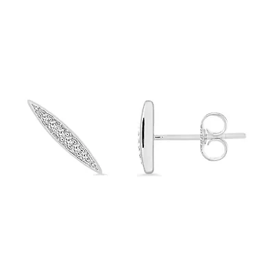 0.03 Ct.tw Natural Diamond Accent Navette Shape Stud Earrings in 10K White Gold