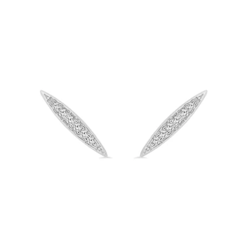 0.03 Ct.tw Natural Diamond Accent Navette Shape Stud Earrings in 10K White Gold