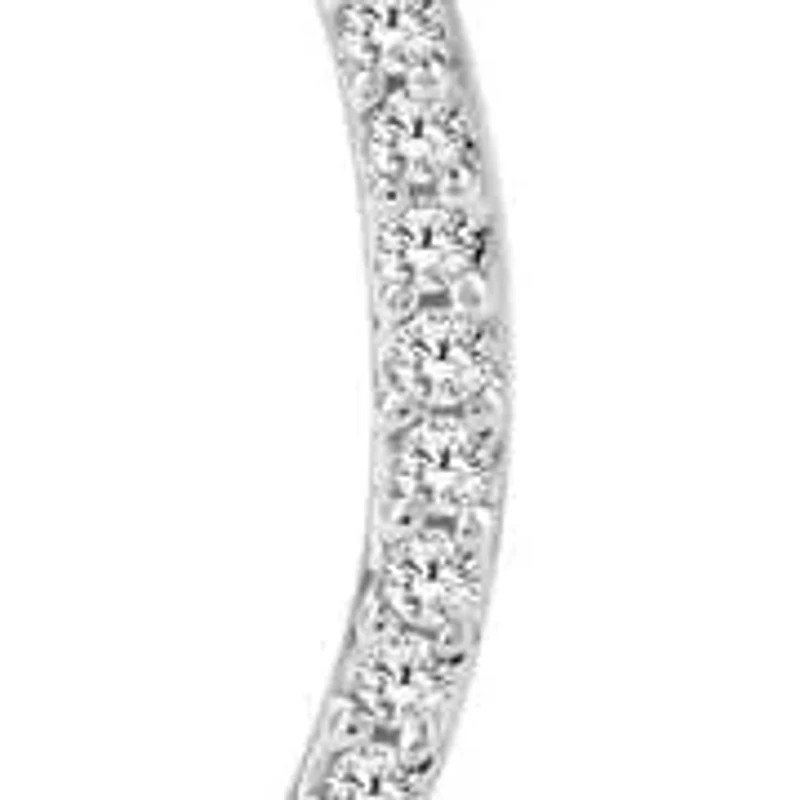 0.070 ctw Natural Diamond Curve Shape Stud Earrings in 10K White Gold