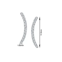 0.070 ctw Natural Diamond Curve Shape Stud Earrings in 10K White Gold