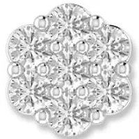 1/2 Ct.tw Natural Diamond Flower Shape Stud Earrings in 10K White Gold