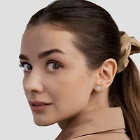 1/2 Ct.tw Natural Diamond Flower Shape Stud Earrings in 10K White Gold