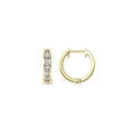 1/10 Ct.tw Natural Diamond Hoop Earrings in 10K Yellow Gold