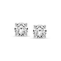 Lab Created IGI-Certified 2.00 Cttw Lab-Grown Diamond Solitaire Stud Earrings 10K White Gold, Screw Back