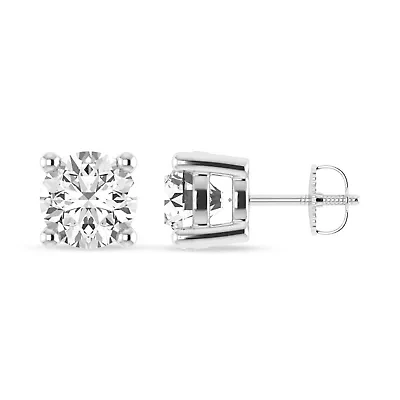 Lab Created IGI-Certified 4.00 Cttw Lab-Grown Diamond Stud Earrings 10K Yellow Gold, Screw Back