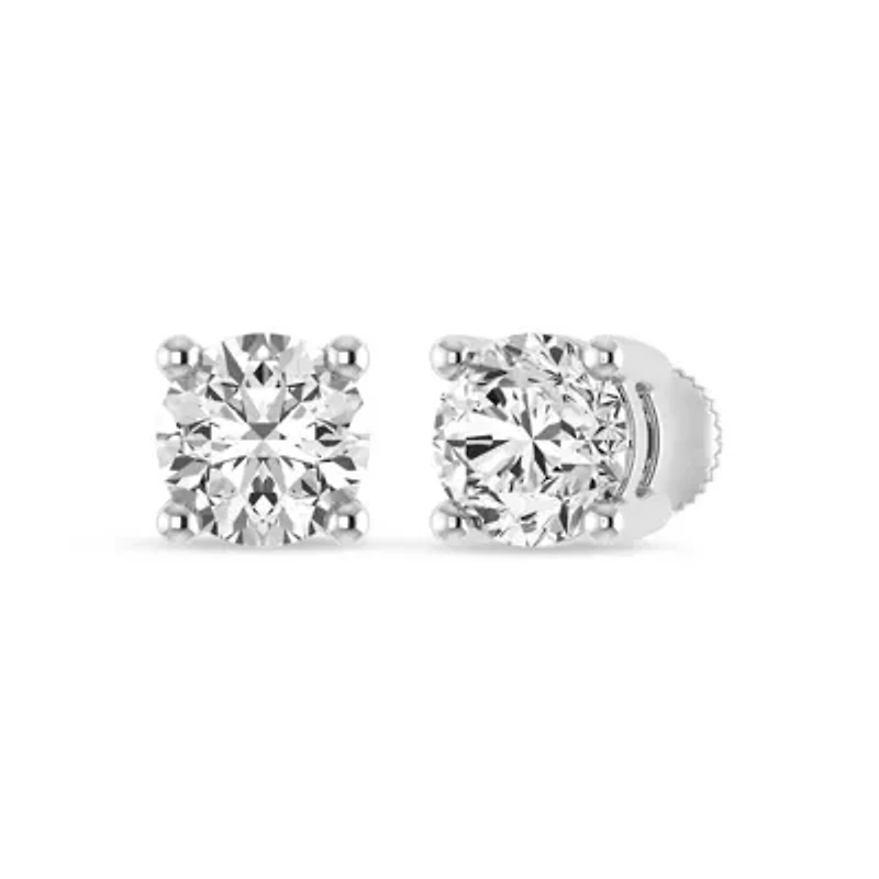 Lab Created IGI-Certified 4.00 Cttw Lab-Grown Diamond Stud Earrings 10K Yellow Gold, Screw Back