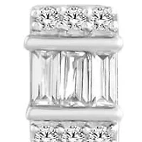 0.12 Ct.tw Baguette & Round Natural Diamond Stud Earrings for in 10K White Gold